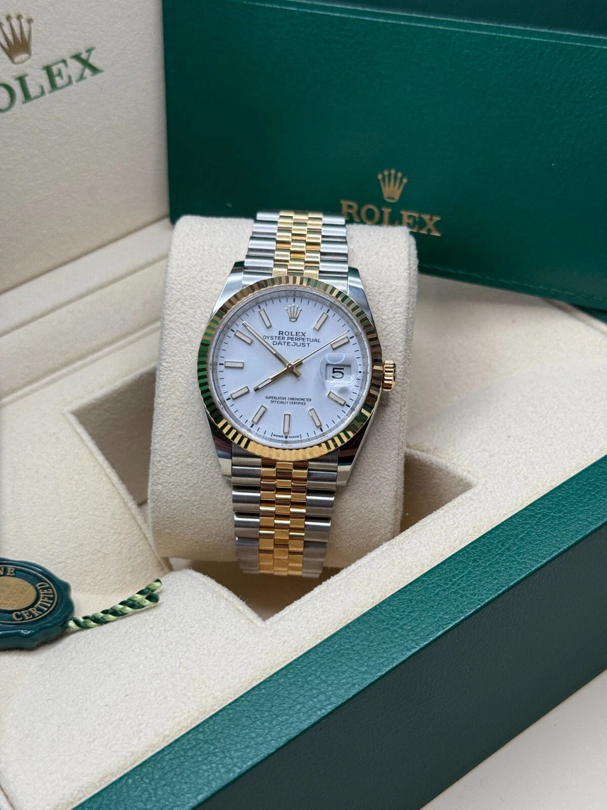 Rolex Datejust 36mm 126233 White Index Dial Two-Tone Jubilee Bracelet Watch - Image 10