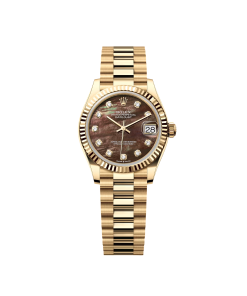 Rolex Datejust m278278-0038 Black Mother-of-Pearl 31mm Dial President Bracelet Watch