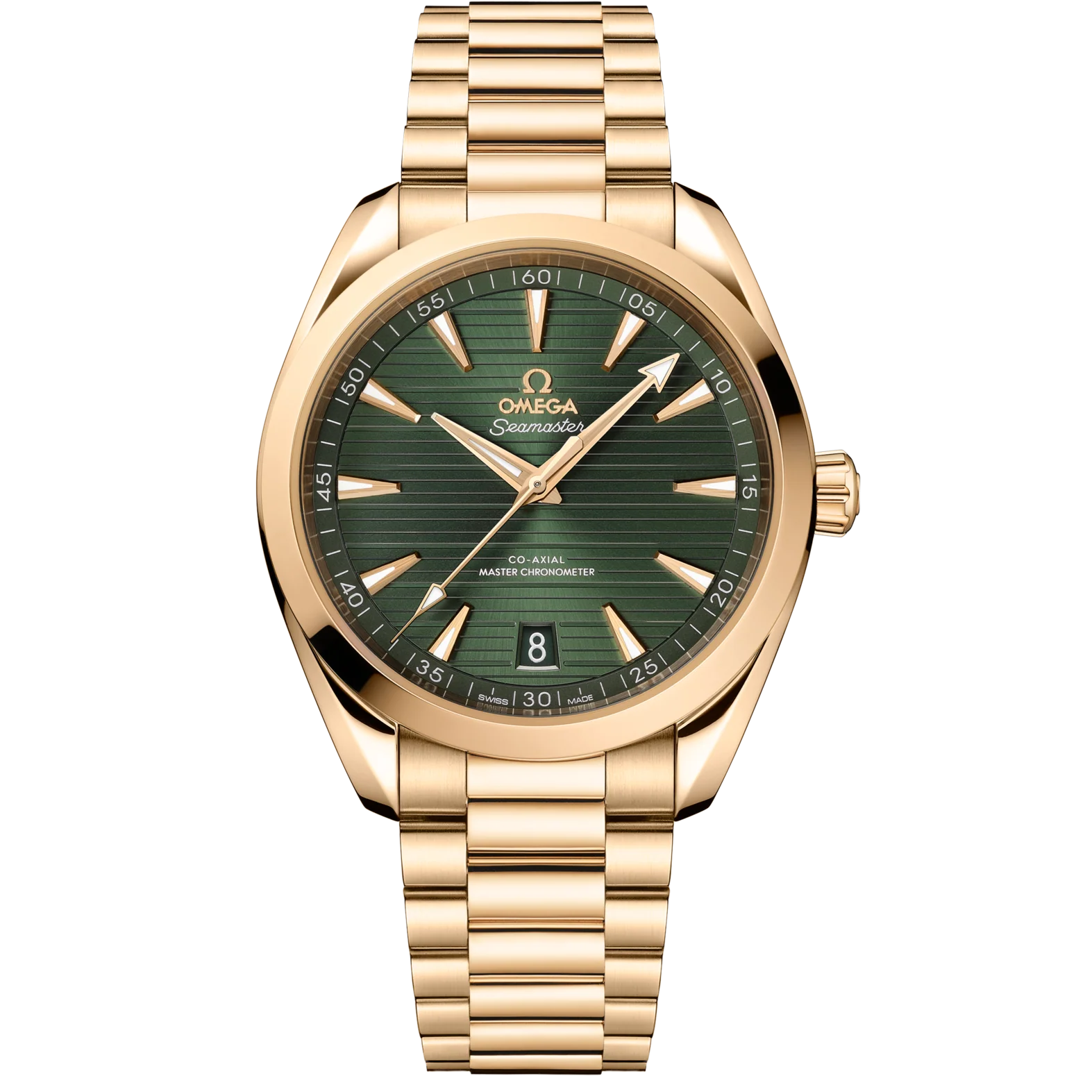 OMEGA Seamaster Aqua Terra 41 mm Green Dial Stainless Steel and Sedna�?18k Yellow Gold Strap 220.50.41.21.10.001