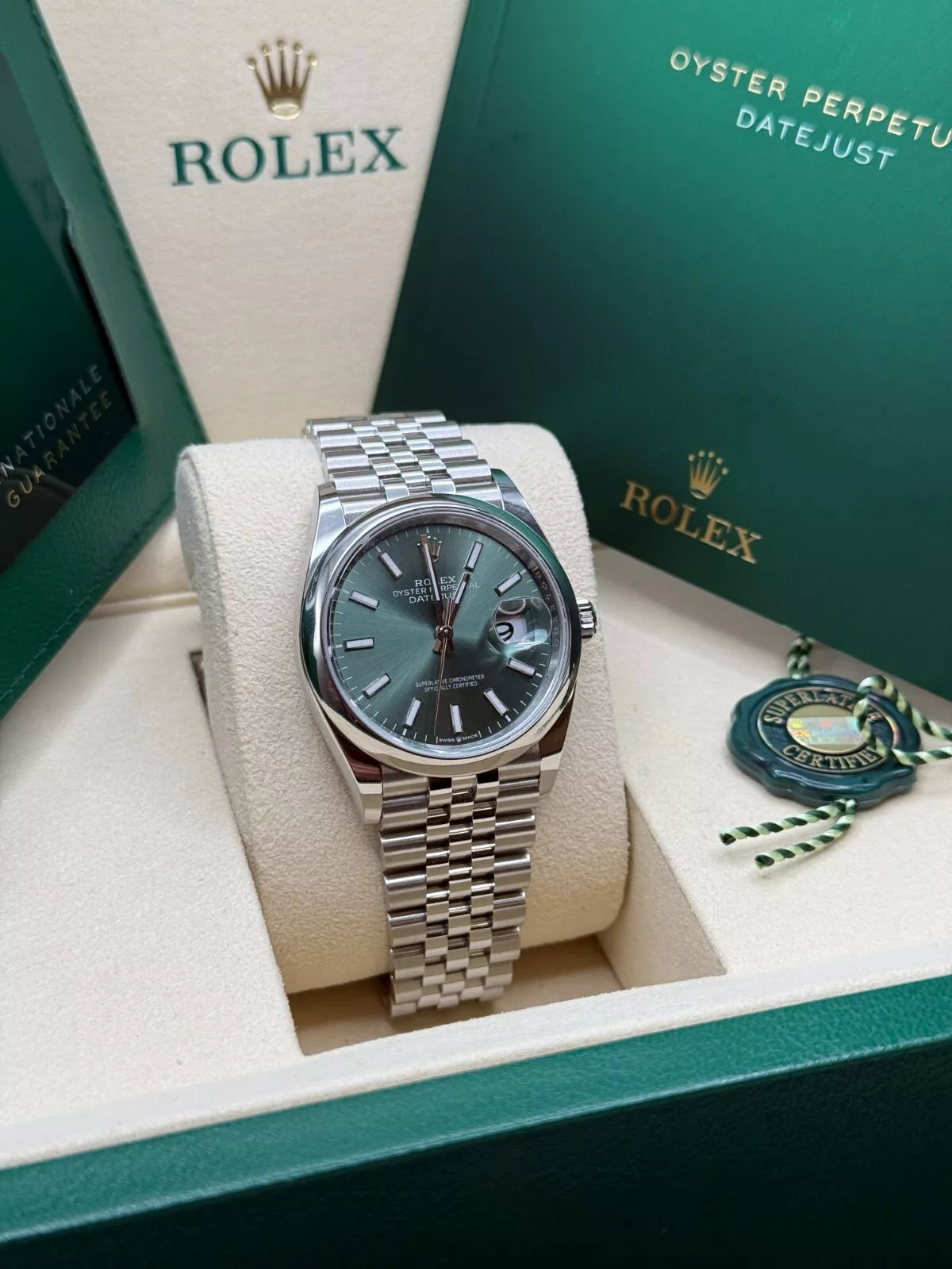 Rolex Datejust 36mm 126200 Mint Green Dial Stainless Steel Oyster Bracelet Watch - Image 13