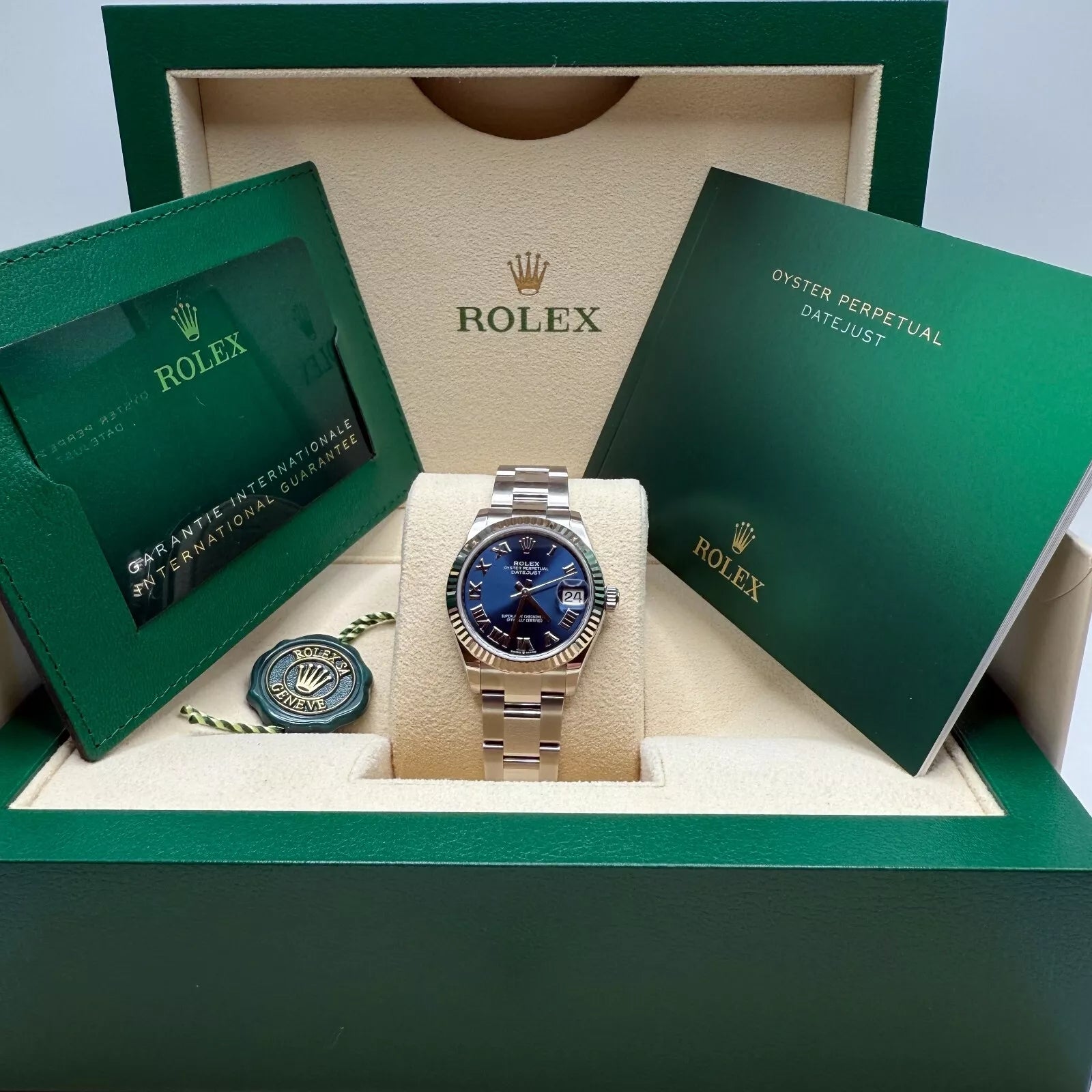 Rolex Datejust m278274-0033/0034 Bright Blue Dial 31mm Fluted Bezel Oyster Bracelet - Image 6