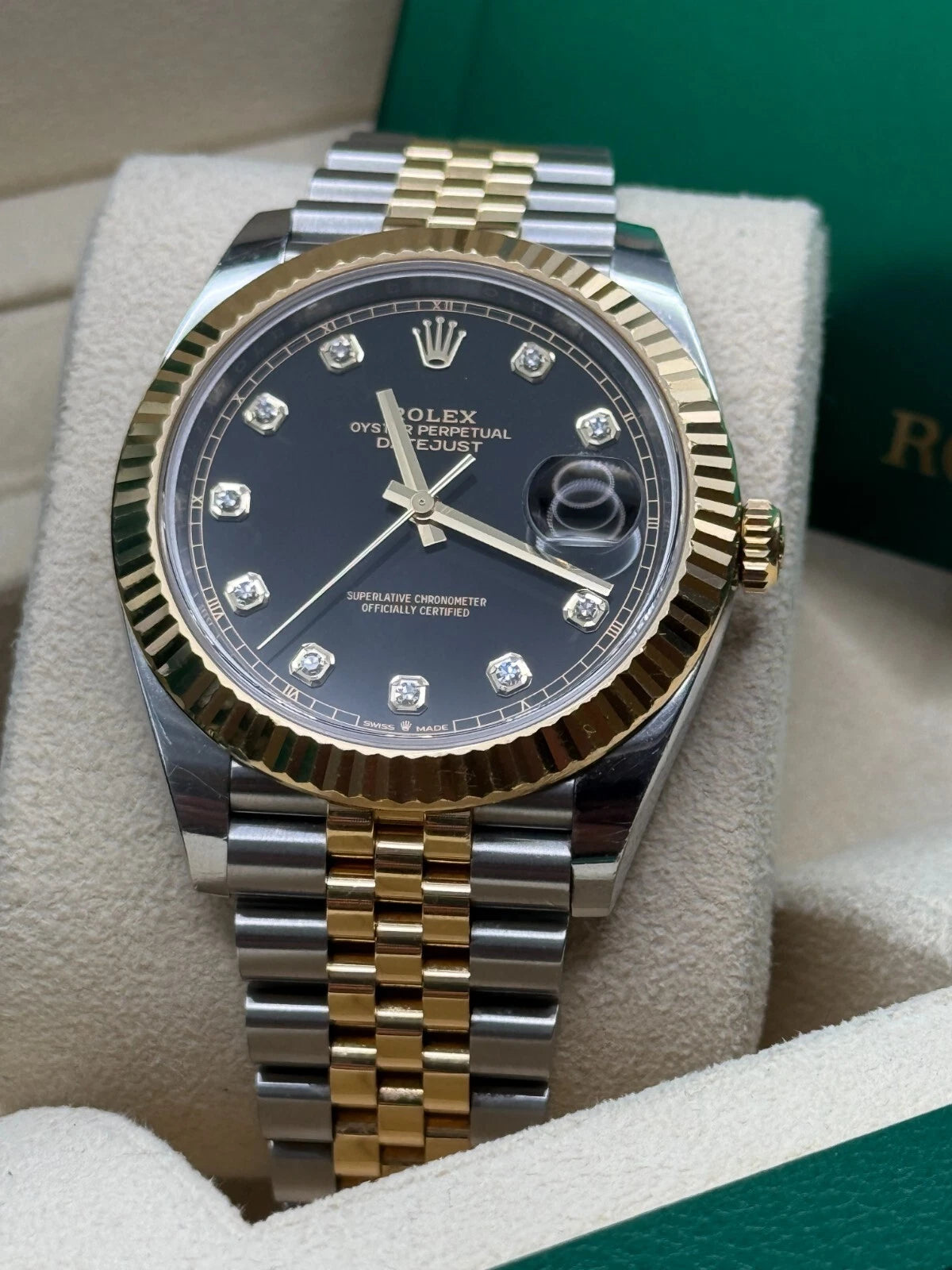 Rolex Datejust 36mm 126233 Custom Black Dial Jubilee Bracelet Watch - Image 10