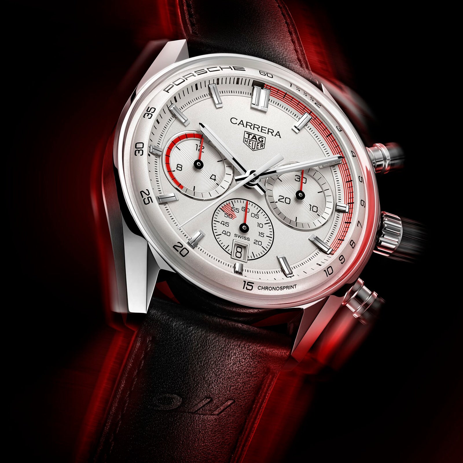 TAG Heuer Carrera Chronosprint X Porsche Special Edition 42mm Mens Watch Silver CBS2011.FC6529 - Image 6