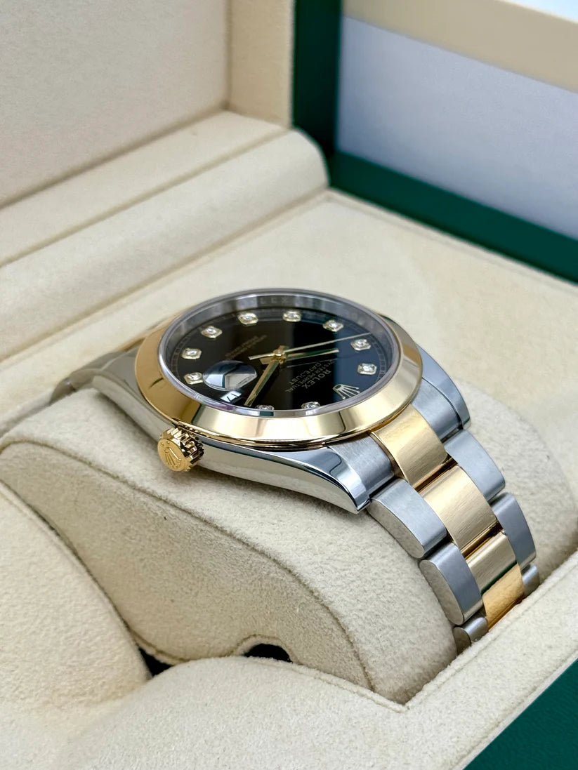 Rolex Datejust 41mm 126303 Black Diamond Oyster Steel and Yellow Gold Mens Watch - Image 4
