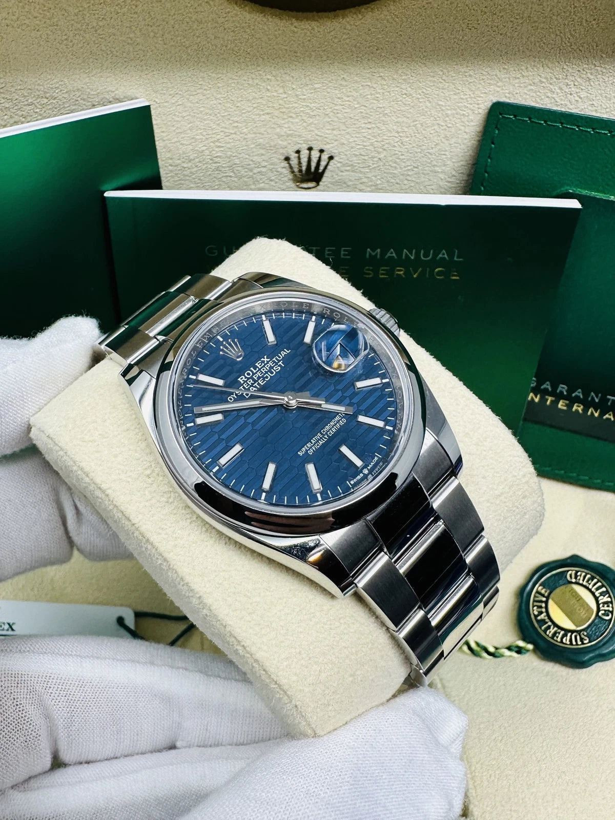 Rolex Datejust 36mm 126200 Oyster Perpetual Blue Fluted Motif Dial Jubilee Stainless Steel - Image 9