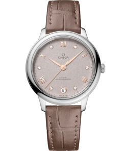 Omega De Ville Prestige 34 mm Grey Dial with Diamonds Stainless Steel Strap 434.13.34.20.52.002