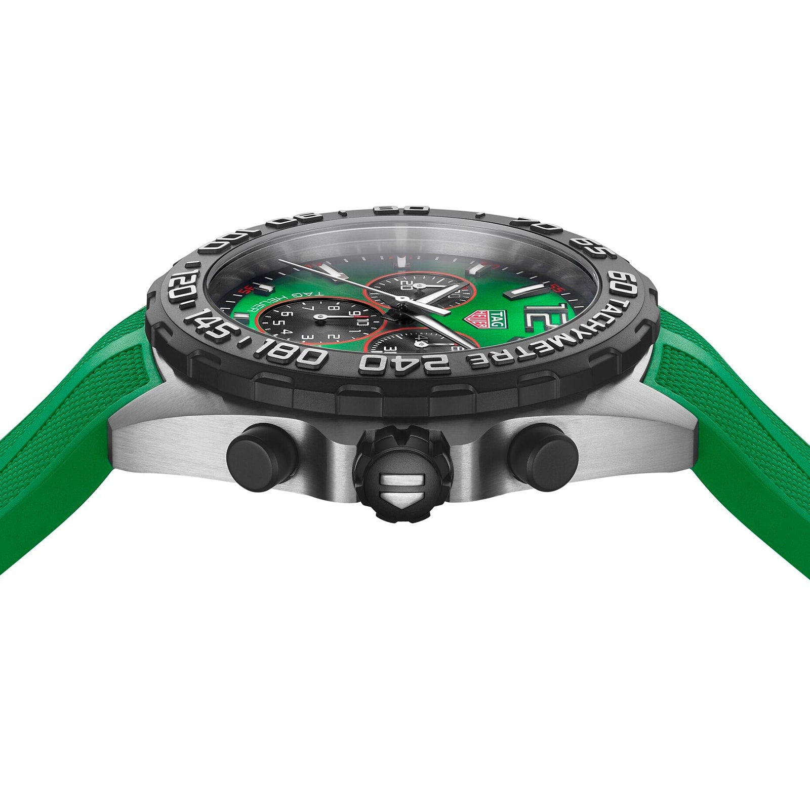 TAG Heuer Formula 1 Quartz Chronograph 200M 43mm Mens Watch Green Rubber CAZ101AP.FT8056 - Image 4