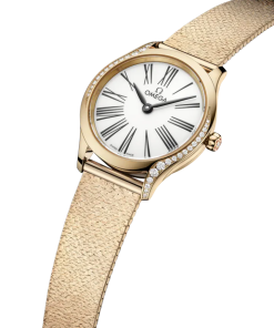 Alternative view of Omega De Ville Mini Trésor 26mm White Dial with Diamonds Moonshine�?18k Rose Gold Bracelet 428.55.26.60.04.001