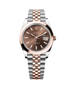 Alternative view of Rolex Datejust 41mm 126301 Chocolate Index Oyster Steel and Everose Gold Watch