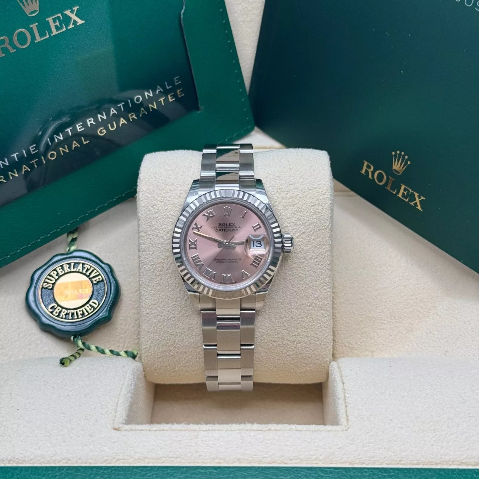 Rolex Lady-Datejust 28mm 279174 Pink Roman Dial Oyster Bracelet - Image 2
