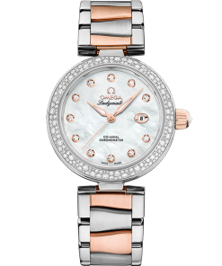 Alternative view of Omega De Ville Ladymatic 34mm White Dial with Diamonds Stainless Steel Sedna�?18k Rose Gold Bracelet 425.25.34.20.55.004