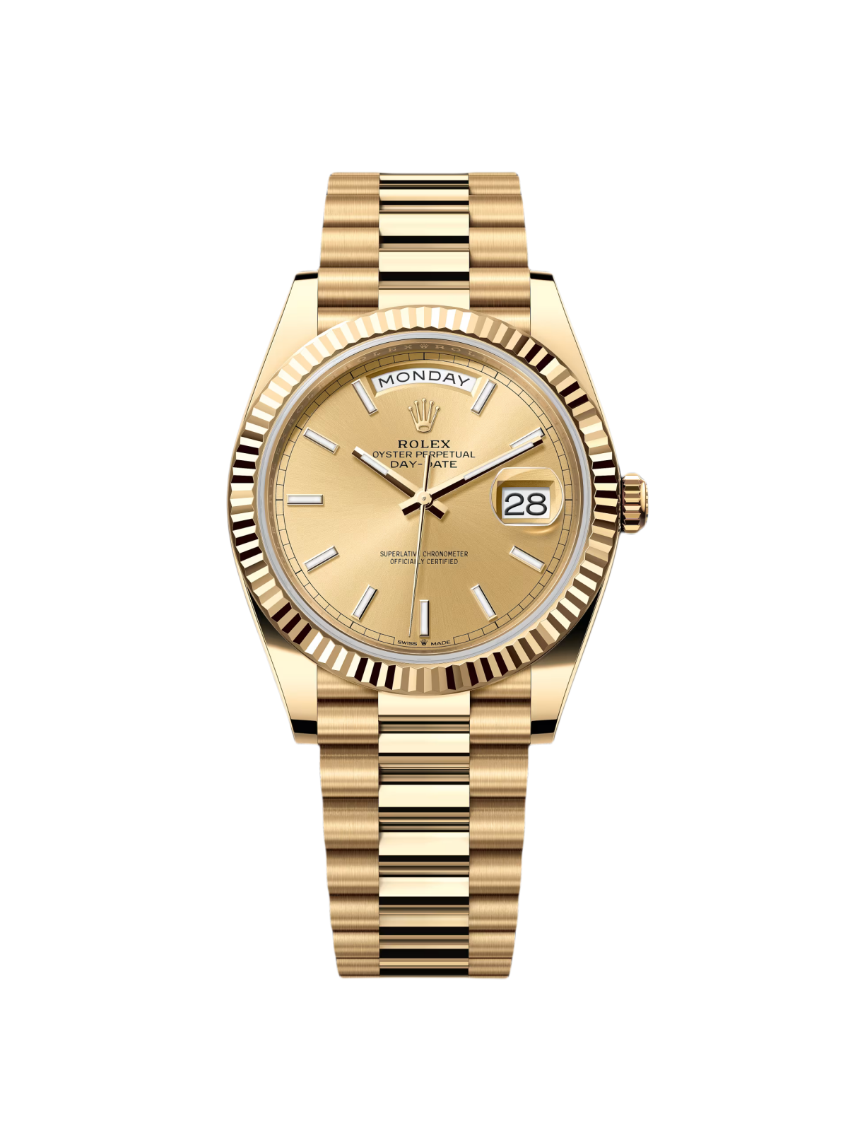 Rolex Day-Date President 40mm Yellow Gold Champagne Index Dial - 228238