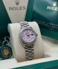 Alternative view of Rolex Lady-Datejust 28mm 279139RBR Pink Opal Diamond Dial and Diamond Bezel White Gold Bracelet