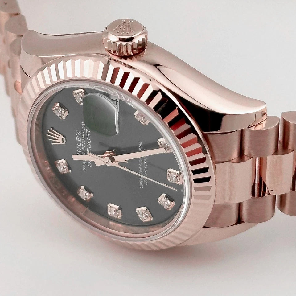 Rolex Lady-Datejust 28mm 279175 Green Diamond-Set Dial President Everose Gold - Image 3