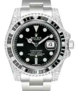 Alternative view of Rolex Submariner Silver Black Diamond 40mm