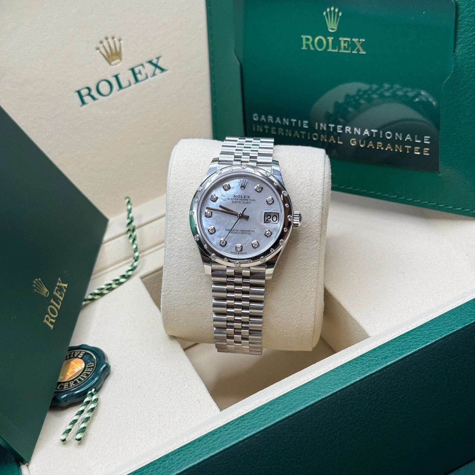Rolex Datejust m278344-0005/0006 Mother-of-Pearl Dial 31mm Domed Diamond Oyster Watch - Image 10