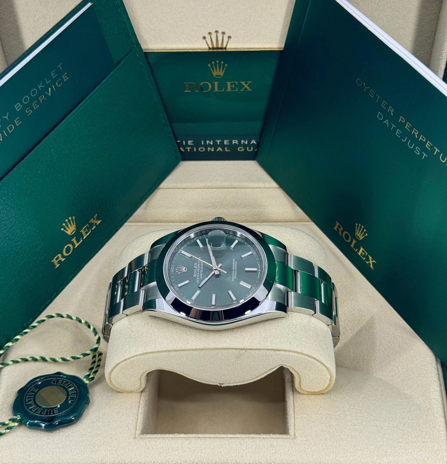 Rolex Datejust 41mm 126300 Mint Green Dial Stainless Steel Oyster Bracelet Watch - Image 10