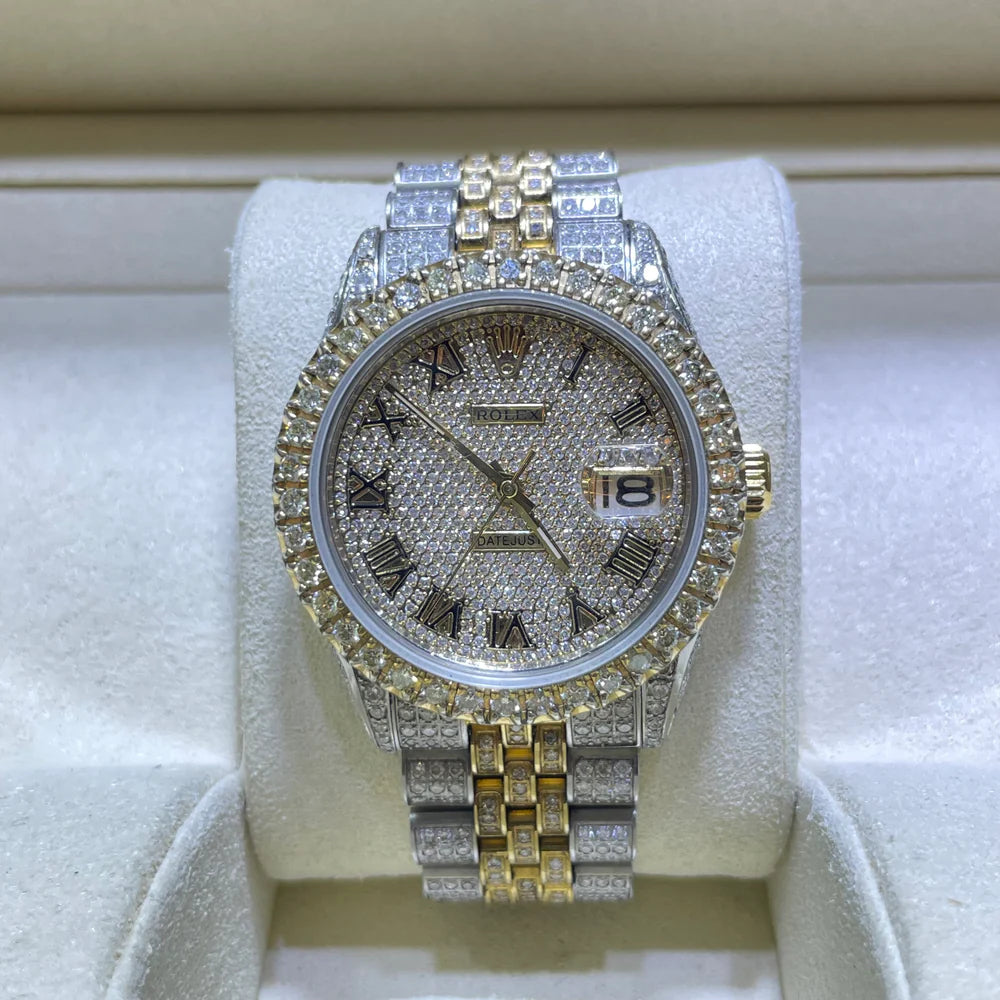 Diamond Rolex 36mm yellow two-tone dial, set with 29 carats of VS1 natural diamonds - Image 9