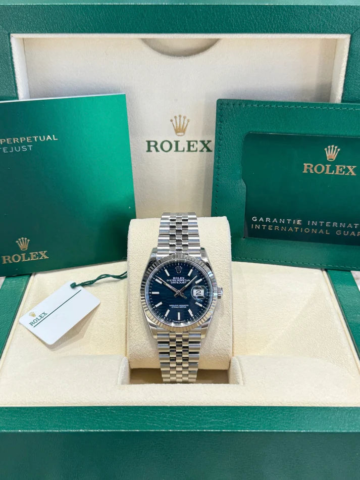 Rolex Datejust 36mm 126234 Blue Fluted Motif Dial Jubilee Bracelet - Image 7
