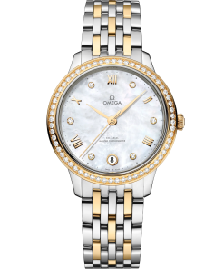 Omega De Ville Prestige, Stainless Steel, 18k Yellow Gold and Diamond-set, 34mm 434.25.34.20.55.002