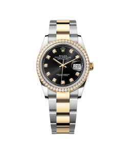 Rolex Datejust 36mm 126283 Bright Black Dial Oyster Bracelet Watch