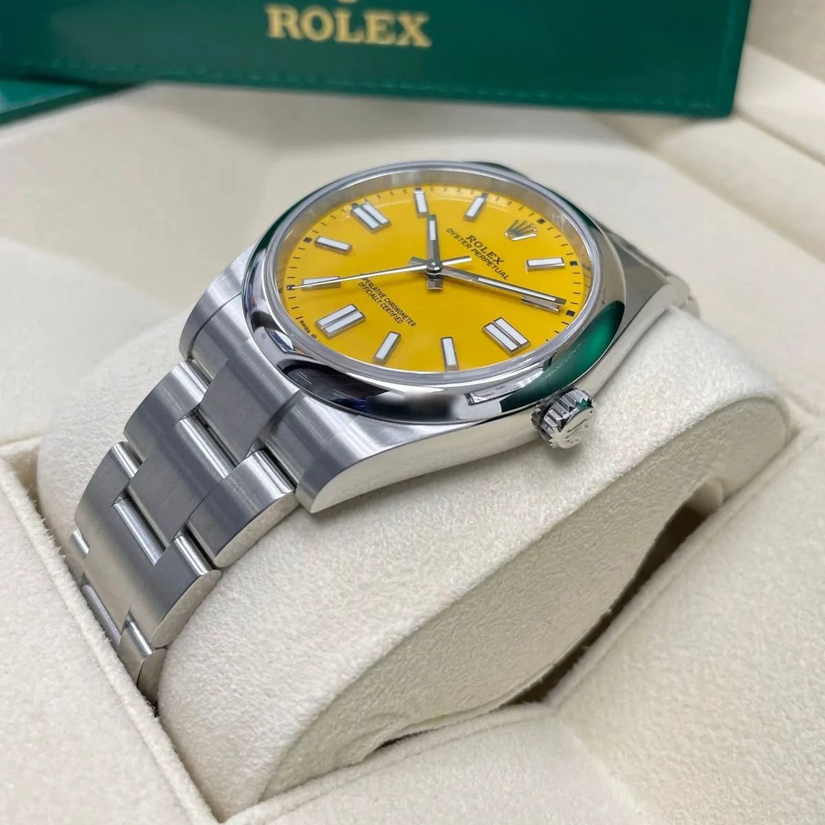 Rolex Oyster Perpetual 41mm 124300-0004 Yellow Dial - Image 3