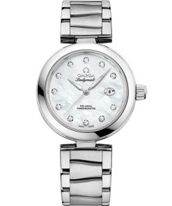 Alternative view of Omega De Ville Ladymatic 34mm White Dial with Diamonds Stainless Steel Bracelet 425.35.34.20.55.002