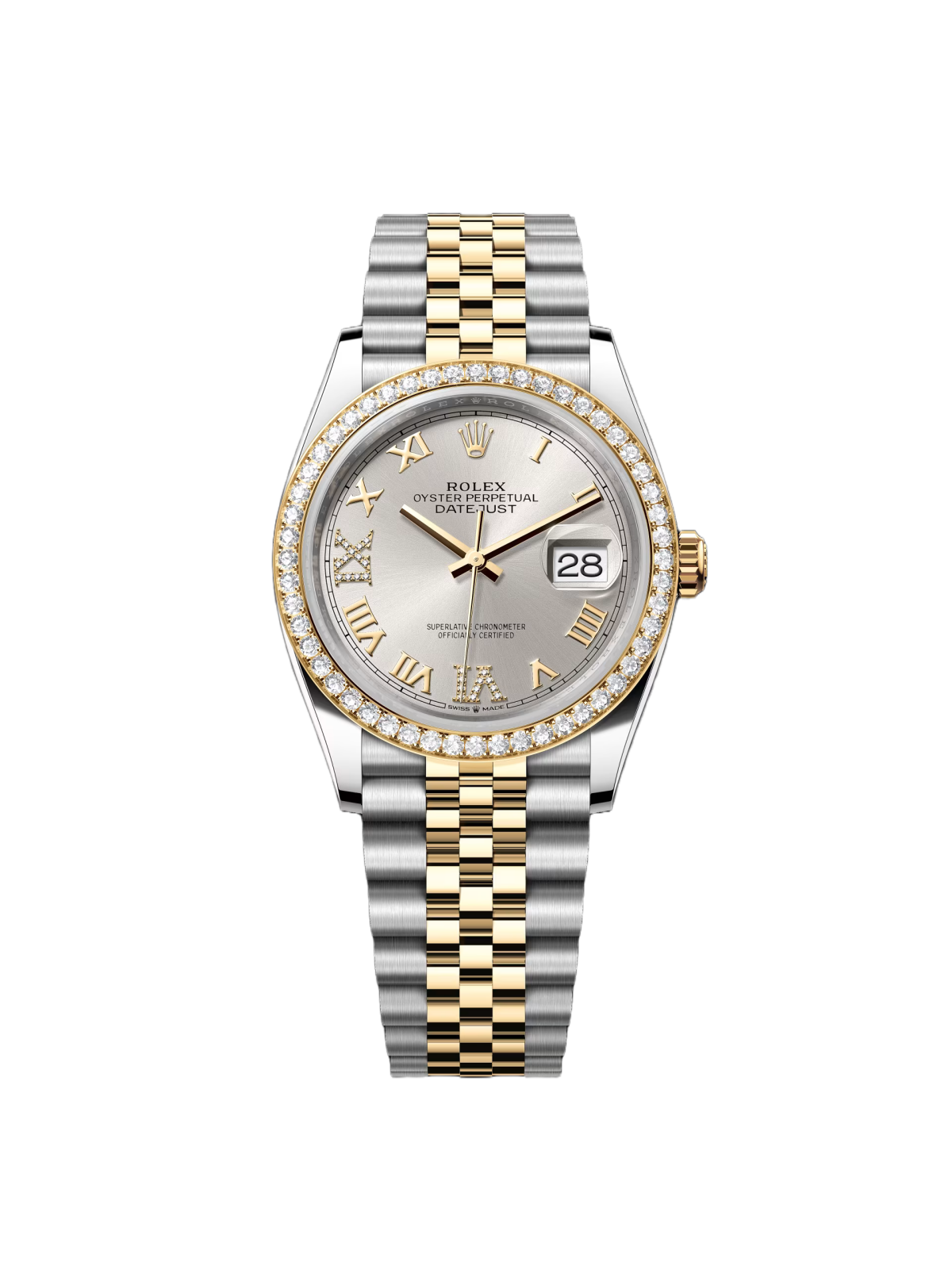 Rolex Datejust 36mm 126283 Silver Dial Diamond Bezel Jubilee Bracelet Watch