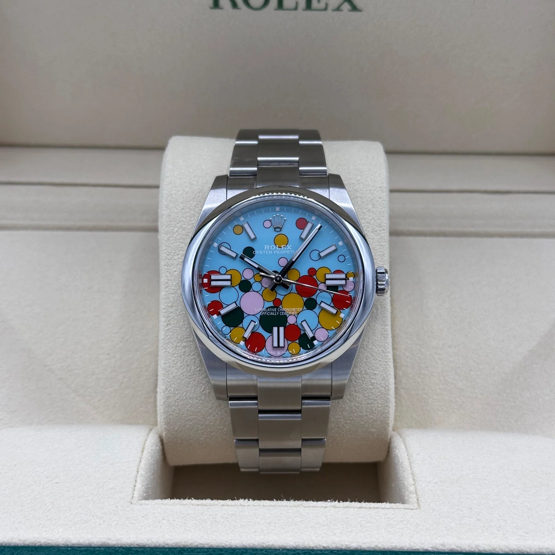 Rolex 124300-0008 Oyster Perpetual 41mm Turquoise blue Celebration Dial - Image 10