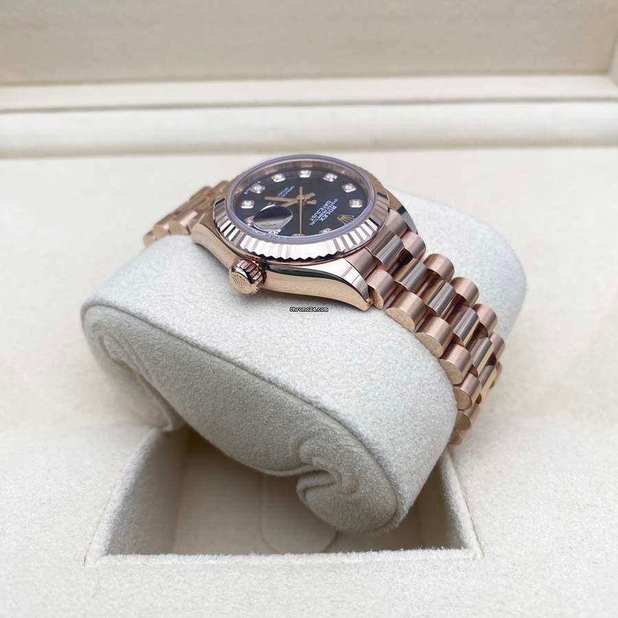 Rolex Lady-Datejust 28mm 279175 Aubergine Diamond-Set Dial President Everose Gold - Image 4