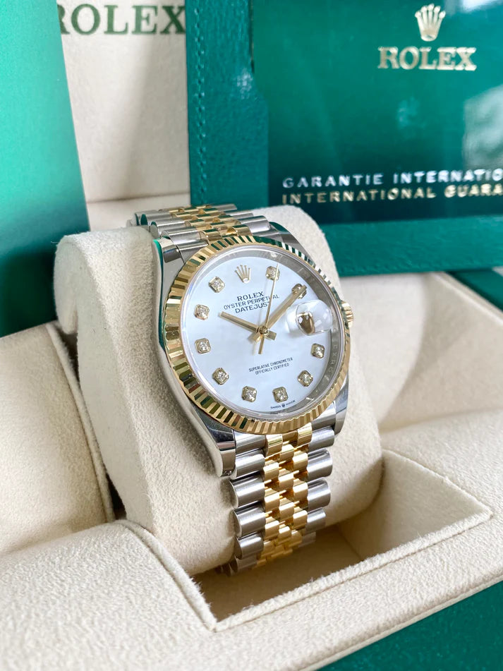 Rolex Datejust 36mm 126233 MOP Diamond Dial Jubilee Two-Tone Bracelet Watch - Image 4