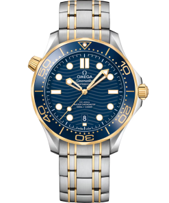 Omega Seamaster Diver 300M 42mm Blue Dial Stainless Steel 18k Yellow Gold Bracelet 210.20.42.20.03.001