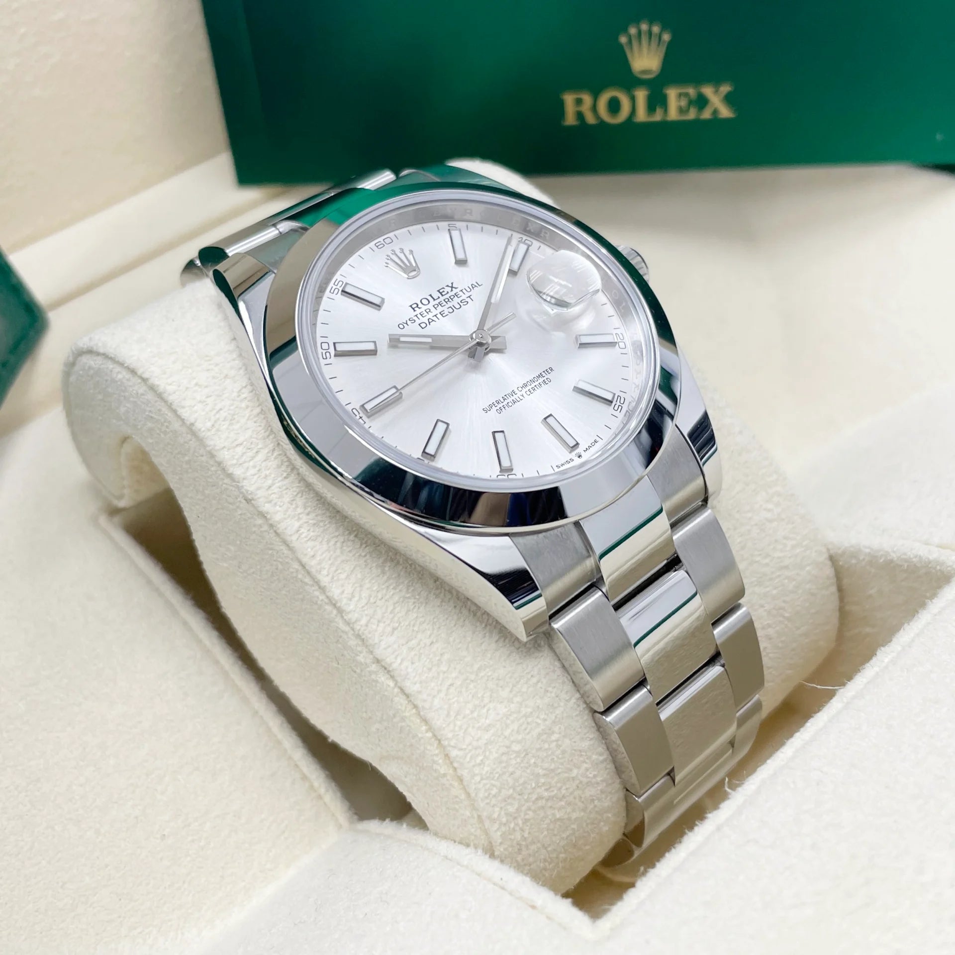 Rolex Datejust 41mm 126300 Silver Index Jubilee Stainless Steel Watch - Image 9
