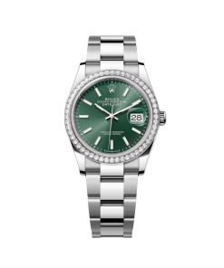 Alternative view of Rolex  Datejust 36mm 126284 Green Dial Jubilee Bracelet