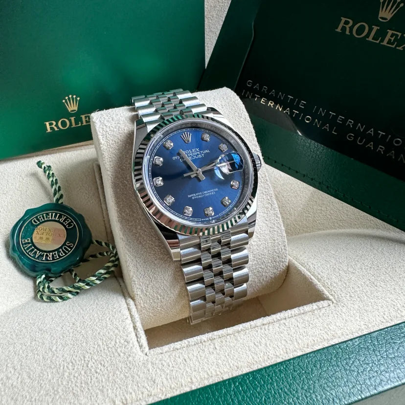 Rolex Datejust 36mm 126234 Blue Diamond Dial Stainless Steel Jubilee Mens Watch - Image 4