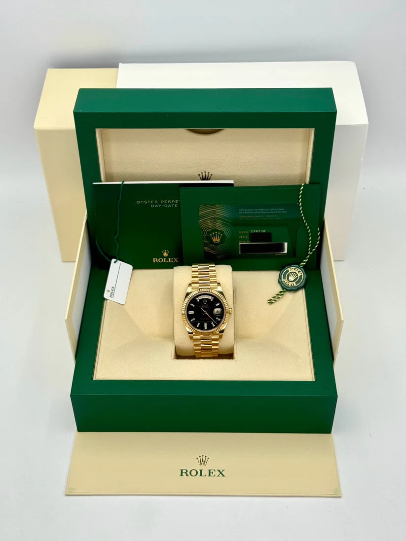 Rolex Yellow Gold President Day Date 40mm Onyx Diamond Dial - 228238 - Image 3