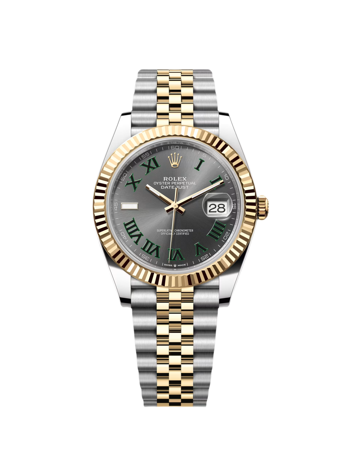 Rolex Datejust 41mm 126333 Two-Tone Yellow Gold Fluted Bezel Wimbledon Dial Oyster - Image 2