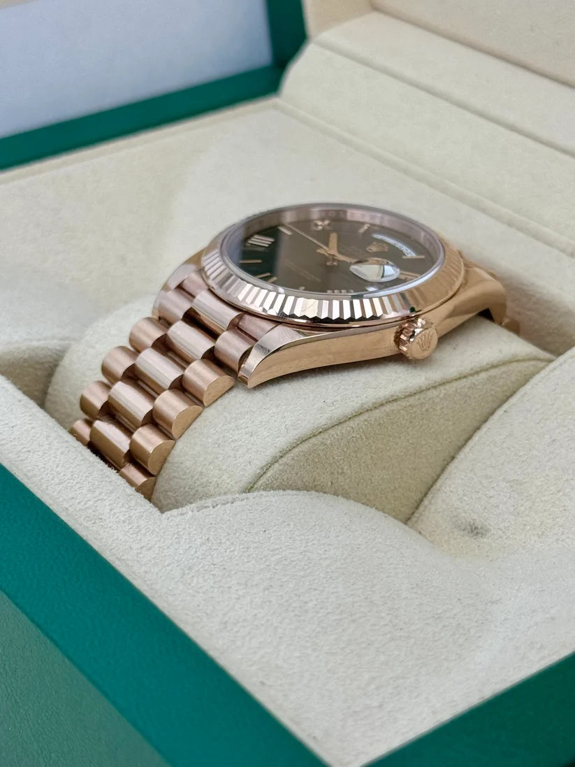 Rolex Day-Date President 40mm Everose Gold Chocolate Roman Dial - 228235 - Image 5