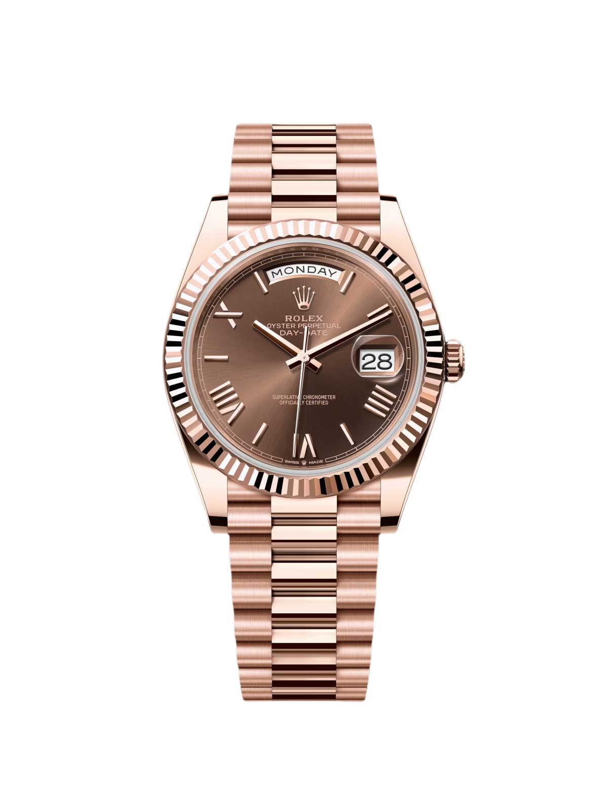 Rolex Day-Date President 40mm Everose Gold Chocolate Roman Dial - 228235