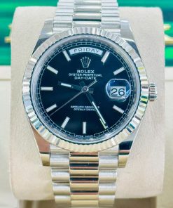Alternative view of Rolex  Day-Date President 40mm White Gold Black Index Dial - 228239