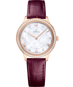 Omega De Ville Prestige 30mm White Dial with Diamonds Sedna�?18k Rose Gold Strap 434.58.30.60.55.001