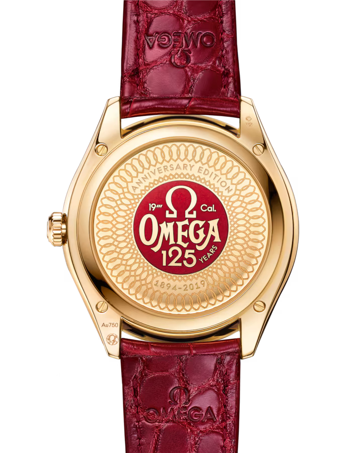 Omega De Ville Trésor 40mm Red Dial 18k Yellow Gold Strap 435.53.40.21.11.001 - Image 4