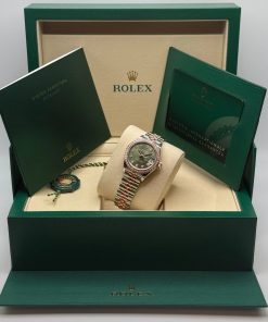 Alternative view of Rolex Lady-Datejust 28mm 279381RBR Green Diamond Dial Oyster Bracelet