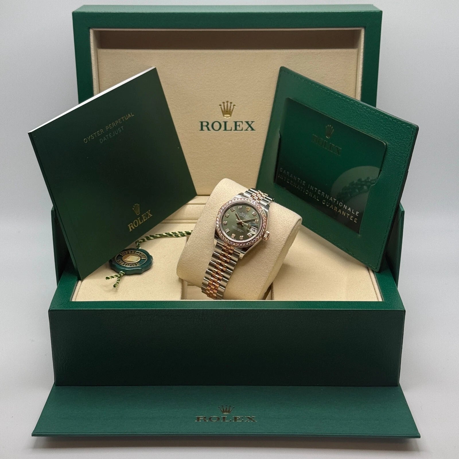 Rolex Lady-Datejust 28mm 279381RBR Green Diamond Dial Oyster Bracelet - Image 2