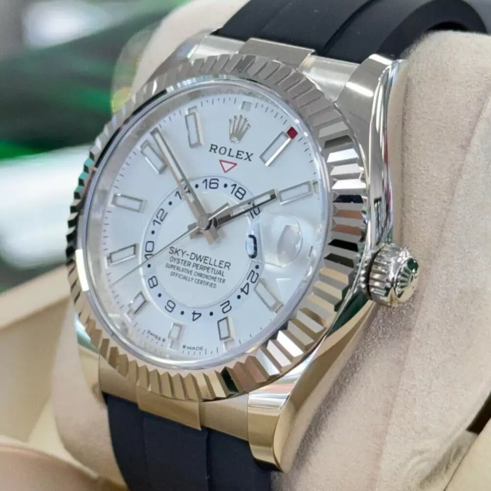 Rolex Sky-Dweller 42mm White Gold White Dial Oysterflex - 336239 - Image 3