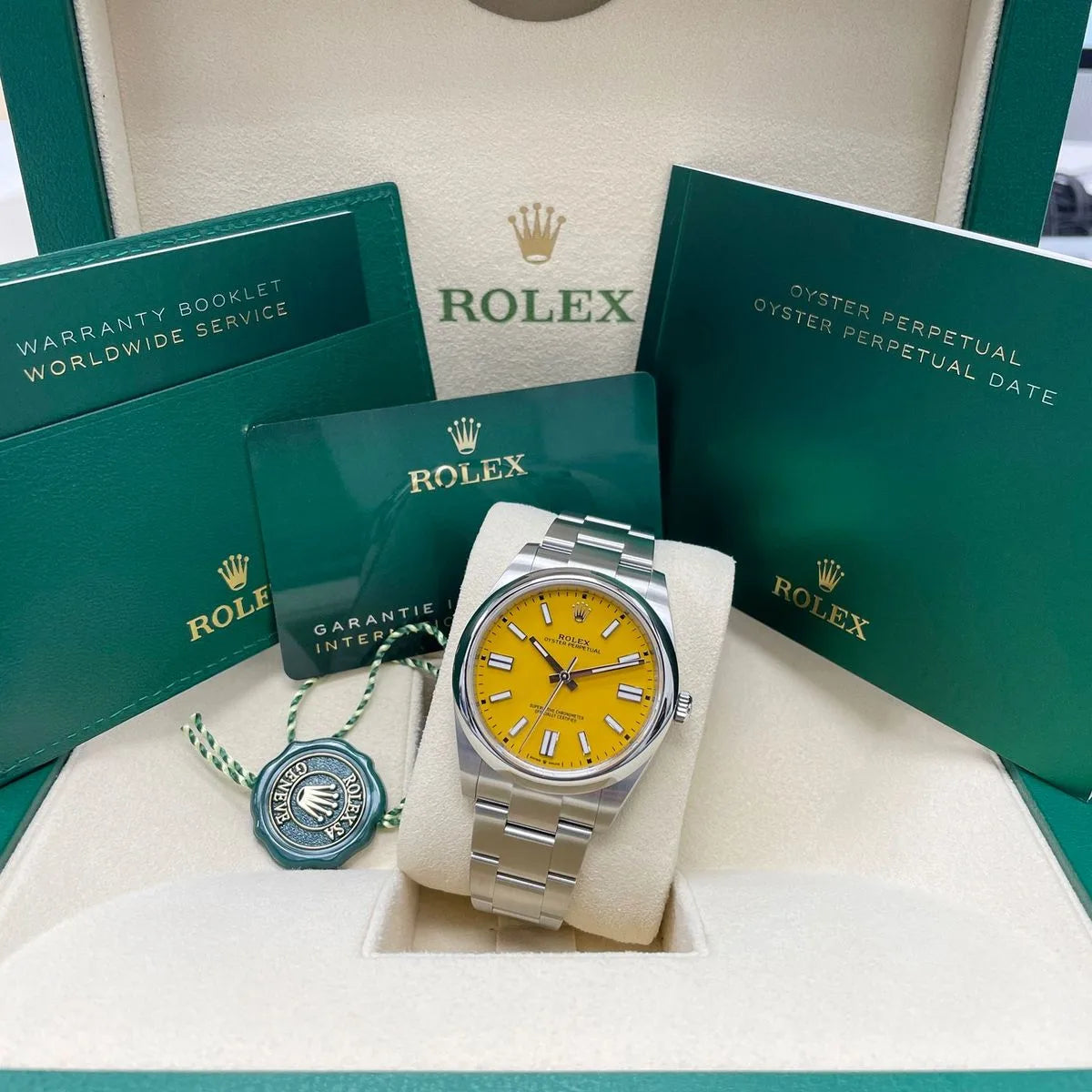 Rolex Oyster Perpetual 41mm 124300-0004 Yellow Dial - Image 6