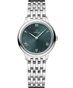 Omega De Ville Prestige 27.5 mm Green Dial Stainless Steel Bracelet 434.10.28.60.10.001