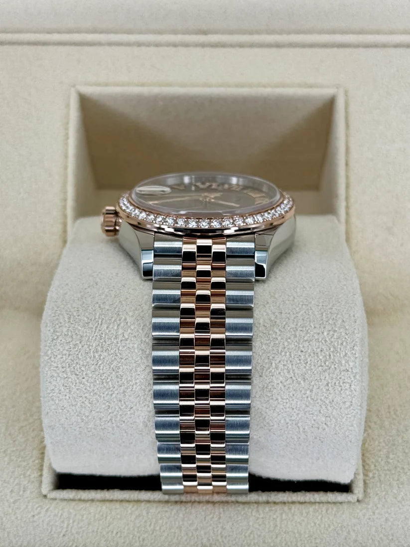 Rolex Datejust m278381-0005/0006 Chocolate Roman Diamond 31mm Dial Diamond-Set Bezel and Oyster Bracelet Watch - Image 8