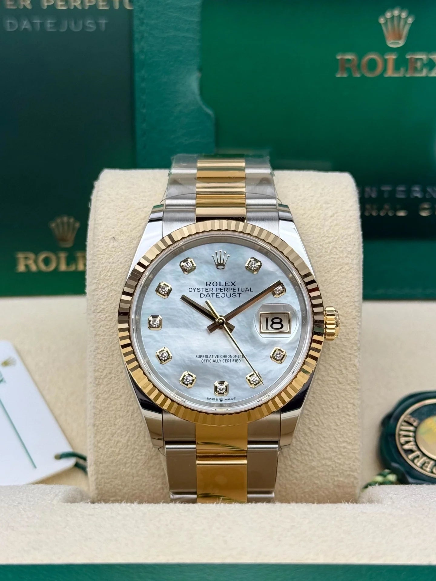 Rolex Datejust 36mm 126233 MOP Diamond Dial Jubilee Two-Tone Bracelet Watch - Image 12