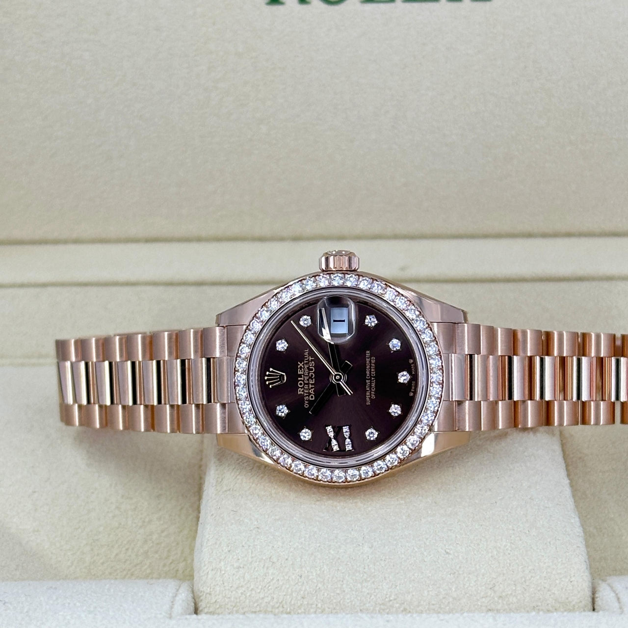 Rolex Lady-Datejust 28mm 279135RBR Chocolate Diamond Dial Jubilee Bracelet - Image 9